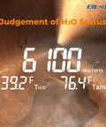 Elitech VGW-Mini wireless digital vacuum gauge with adaptor on copper background; 6000 microns readout