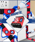 Go-To 28 Inch Folding Level Tool With Magnetic Base, multi-angle precision leveler, shown folded and in various positions