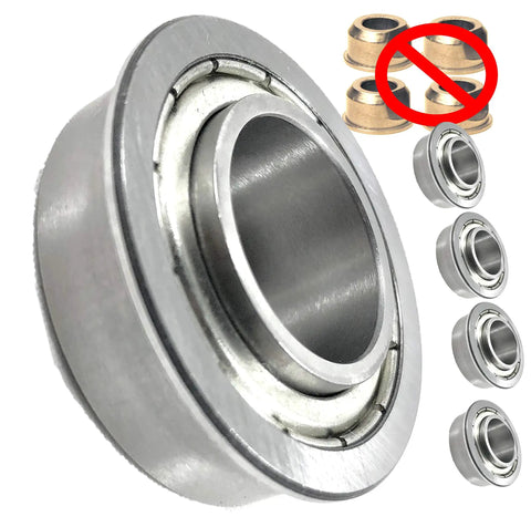 Beefed Up Front Wheel Bushing To Bearing Conversion Kit 2 Pack Stainless Steel Axle For Toro TimeCutter 5000 5000C 5475C MyRIDE MX5000 MX5075 MX5075T MX5475 Exmark Quest 139-5843, 2 bearings
