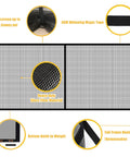 Ready-To-Install Magnetic Garage Screen For Double Car Doors, 16x7 Ft Reinforced Fiberglass Mesh With Full-Frame Tape Seam features