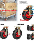 Two Pack Heavy Duty Swivel Caster Wheels Featuring Quiet Solid Rubber Tires Double Precision Bearings for a mobile cart with 8 and 10 inch tires.