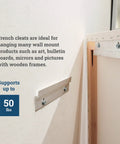 Beefy Heavy Duty Mirror Hanger Kit With 6 Inch Aluminum Z Clips 3 Pairs 50 Lb Capacity Wall Mount Brackets installed on wall
