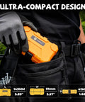 Person placing 43 Piece Impact Driver Bit Set With S2 Steel Bits Magnetic Color Coded Torx Bits And Magnetizer in tool pouch