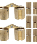 Slick Hidden Brass Concealed Cabinet Hinges Set for Keepsake Boxes and Jewelry Boxes, 8 pieces, vintage style hinge close-up