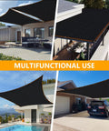 85 To 90 Percent Shade Cloth For Garden Plants Six By Three Point Two Feet Black Sun Block Shade Cover Mesh Tarp With Grommets Sun Shade Canopy For Outdoor Pergola Patio Flower Lawn Kennel Chicken Coop installed in various outdoor settings.