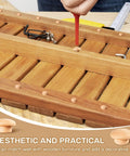 Person using 200 Pieces Wood Screw Hole Plugs Three Eighths Inch Mushroom Caps For Furniture Repair And D I Y Projects Natural Wood Button Plugs To Hide Holes Hardwood Wood Caps For Cabinets And Tables No Mess Quick Fix on wooden panel