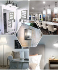 Ridiculously Bright 100W Equivalent LED A19 Bulbs 1500 Lumens 5000K Daylight White in various home settings and fixtures