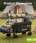 Beefy Heavy Duty Garden And Beach Wagon Cart With Brakes Expands To 280L Storage 560 Lbs Load in camping setting