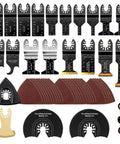Heavy Duty 50 Pack Oscillating Tool Blades Set, Universal Titanium Multitool Blades for metal, wood, and plastic, in black color