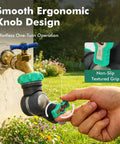 Beefy Heavy Duty Metal Water Hose Elbow Connector With 360 Degree Swivel Inlet And 180 Degree Swivel Outlet, Flexible Angled Hose Fitting For Tight Spaces And Hard-To-Reach Faucets brass hose elbow on garden tap, 3/4 NH, one-turn knob