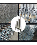 Heavy Duty Stainless Steel Conveyor Rollers 5 Piece Set Spring Loaded Press In Mount showing various angles and sizes of rollers.