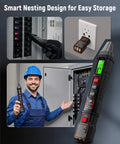 Circuit Breaker Finder With LCD Display And GFCI Outlet Tester For 90 To 130V AC Systems, Quick Wire Locator, NCV Non Contact Voltage Test, Built In Flashlight, Includes Carrying Case And Alligator Clips used at breaker panel and outlet