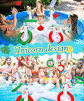 Unicorn Inflatable Pool Ring Toss Set With Six Rings Two Bean Bags And Pump Two In One Floating Pool Fun Game for parties.