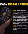 Ford Mustang Mach E 2021 Through 2026 Throttle Response Controller installation steps, showing the device and dashboard connection.