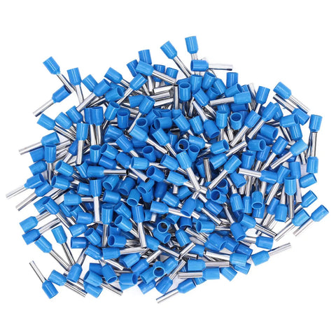 Heavy Duty Insulated Ferrule Butt Terminals Kit With Crimp Copper Wire Connectors For Tough Electrical Wiring Jobs And Industrial Control Systems That Stay Secure And Stop Leaks, blue 1000pcs