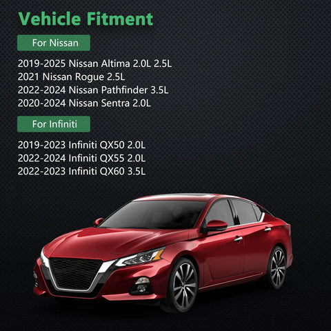 Upgraded Mass Air Flow Sensor for Nissan Altima 2.0L 2.5L 2019-2025, Pathfinder 2022-2025, Sentra 2020-2025 fitment chart