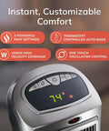 Oscillating Digital Ceramic Tower Space Heater For Home Or Office With Remote And Adjustable Thermostat control panel
