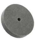 Grey 6 inch nylon fiber polishing wheel, 180 grit, for metal, wood, and plastic deburring and grinding, high temp resistant.
