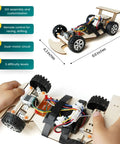 Wooden Racing Car Kit For Kids Aged 8 To 12 With Remote Control Steering Rear Wheel Drive Hands On Science Learning DIY Science Project Build Your Own Speedy Car Educational Gift For Boys And Girls, 8.6-inch wooden kit