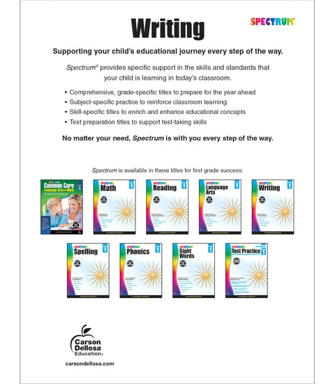 First Grade Writing Workbook For Kids Ages 5 To 7 Learn To Write Stories Informational Text And Opinion Pieces Plus Handwriting Practice For Classroom Or Homeschool Curriculum, 8.25 x 10.5 in