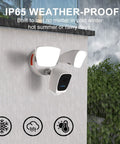Smart Floodlight Camera With 2.4Ghz 1080P Outdoor Security, 2600 Lumen Flood Light, IP65 Weatherproof in rain