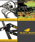Heavy Duty Atv UTV S Tine Cultivator with durable steel construction for breaking up compacted soil and turning over new dirt.