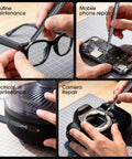 37-In-1 Precision Screwdriver Set With Magnetized Tip And Magnetic Mat used for glasses, phone, electrical and camera repairs.