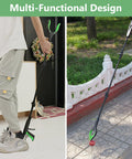 51-inch extra-long foldable grabber reacher with magnetic tip and 360° rotating claw, green accents