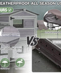 Outdoor Waterproof Chicken Coop With Run Two Level Wooden Hen House With Asphalt Roof Easy Clean Slide Out Tray Nesting Boxes