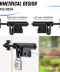 Beefy Heavy Duty Sliding Bolt Gate Latch For Wooden Fence Yard Fence Shed Door Barn Door with padlock installed view.