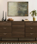 Dresser with Vintage Look Bail Drawer Pull 2.5 Inch Center To Center Dark Antique Bronze Handles, Classic Finish