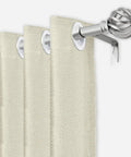 Decorative Curtain Rod With Birdcage Finial Design, Adjustable 28 To 48 Inch Length, Black Or Silver Finish, installed in room.