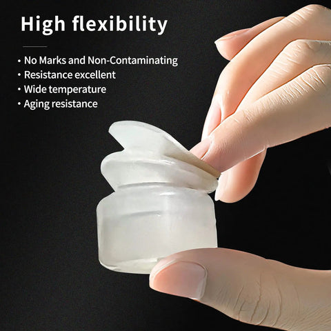 Double Bellows Vacuum Suction Cup 0.79 Inch 20mm DP20 With 8mm Mounting Hole Soft Silicone Pad flexibility demonstration.