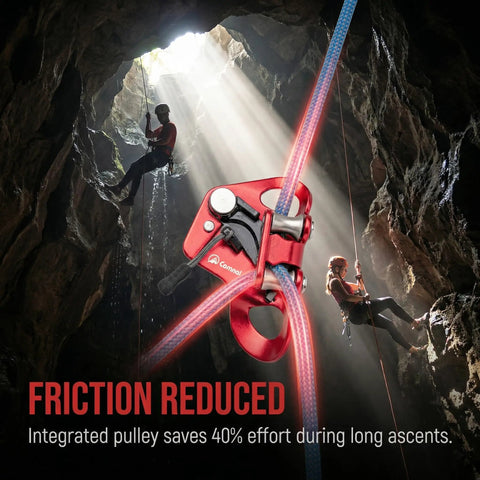 Pro Chest Ascender For Rock Climbing And Rescue With 7075 Aluminum Rope Ascender on cave expedition