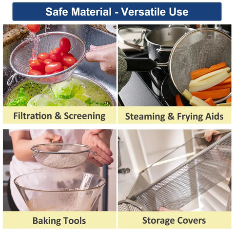 Beefy Heavy Duty Stainless Steel Woven Wire Mesh Roll 20 Mesh 0.15mm Wire Diameter for versatile kitchen use.