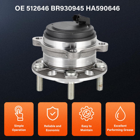 Front view of Premium Wheel Bearing And Hub Assembly For Kia Sorento 2016 2020 FWD Rear Left And Right Drop-In Replacement