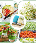 All In One Sprouting Jar Kit With 2 Wide Mouth Mason Jars Mesh Lids Blackout Sleeves Stand And Tray for Home Sprouting in center
