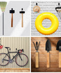 4 Pack Garage Hooks Wall Mount Storage Hangers With 2 Extension Cord Straps Heavy Duty Seven Point Five Inch Long Utility Organizer