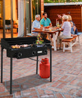 Three Burner Outdoor Propane Gas Stove With Wind Panel Carrying Bag And Regulator 225000 BTU Stand Cooker for backyard