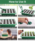 Six-step process using 80 Cell Seed Starter Tray Kit With Soft Silicone Cell Bases For Easy Transplants, 4 Pack Plant Starter Trays.