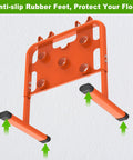 Heavy-Duty Adjustable Wire Dispenser And Welded Steel Spool Rack with anti-slip rubber feet detail