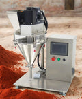 Industrial Grade Semi Automatic Powder Filler Machine For Sugar Coffee Feed Packing with stainless steel build and digital controls.
