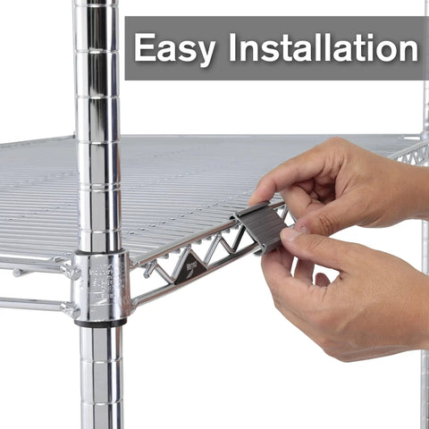 Snap On Wire Shelf Label Holders For Super Erecta Shelving In Gray Sized At Three By Point Two Five Inches Clamps Commercial Tags Straight Up Without Tools Ideal For Retail Stores And Warehouses Keeps Shelves Neat And Labels Readable During Busy Shifts