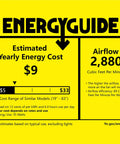 EnergyGuide label for 17.8 Inch Caged Industrial Ceiling Fan With Remote Control And Light Kit Dope Black Enclosed Fixture