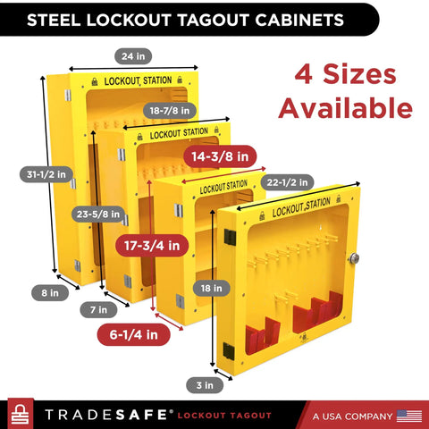 Lockout Tagout Cabinet For Unfilled Station Wall Mountable LOTO Box Industrial Grade 19 Gauge Steel With Durable Shackle Holders
