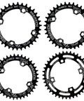 Set of Round Oval 104 BCD Chainring 34T 36T 38T 40T Narrow Wide Teeth 4mm Thick Fits Road Bikes, Mountain Bikes, BMX, Black