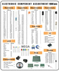 All In One Mega Electronic Component Kit With 1900 Pieces Including Capacitors Resistors LEDs Transistors Diodes chart