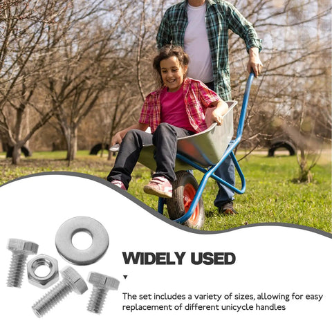 Child in wheelbarrow and Stainless Steel Carriage Bolt Nut And Washer Kit 10 Sets 304 Grade High Strength Fasteners for easy installation