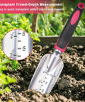 Heavy Duty Garden Tools Set 3 Pack With Shovel Transplant Trowel And Hand Rake Aluminum Alloy Handles Red Built For Digging Weeding Planting And Transplanting In Your Home Garden