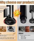 Comparison image showing Solid As A Rock Adjustable Metal Bed Support Legs 4 Pack Heavy Duty Center Pillars 7 To 12.6 Inch features.